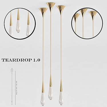 Elegant Teardrop 3D Model 3D model image 1 