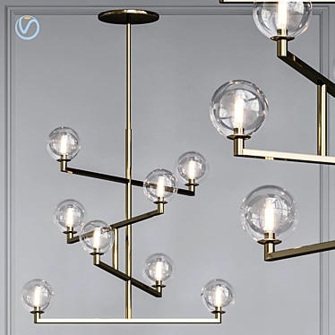 Glamorous Tech Lighting Chandelier 3D model image 1 