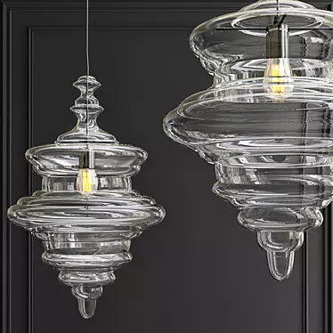 Elegant Glass Chandelier: Neverending Glory 3D model image 1 