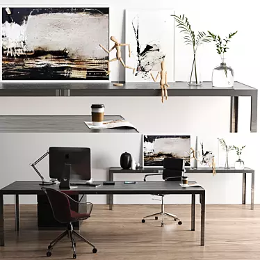 Elegant Executive Office Set 3D model image 1 