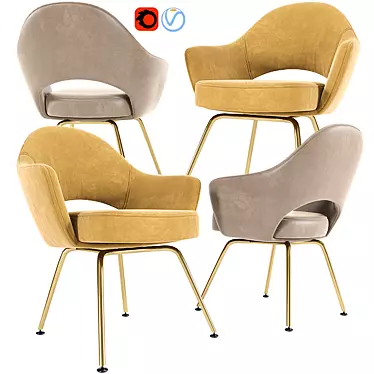 Modern Elegance: Saarinen Executive Armchair 3D model image 1 