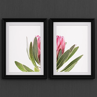 Contemporary Protea Print Art 3D model image 1 