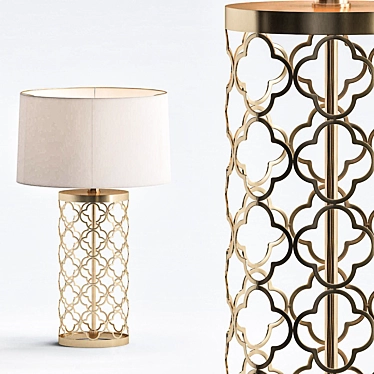 Quatrefoil Drum Lamp: Elegant Lighting Solution 3D model image 1 