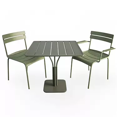 Luxembourg Metallic Table Set 3D model image 1 