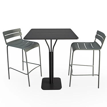 Luxembourg Metallic Table & Stools 3D model image 1 