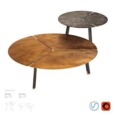 De Castelli Placas Side Table: Exquisite Design for Elegant Spaces 3D model image 1 