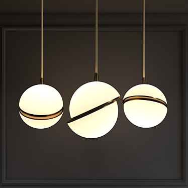 White Gold Suspension Light 3D model image 1 