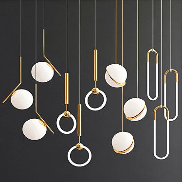 Elegant Hanging Lights | Set of 4 3D model image 1 