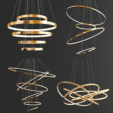 Luxury Chandelier Collection - 28 Rings 3D model image 1 