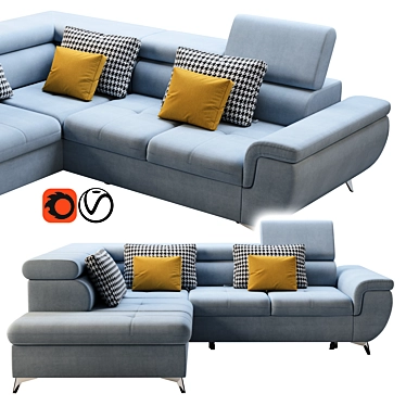 Wersal Monk L Sofa: Luxurious Avant-Garde Elegance 3D model image 1 