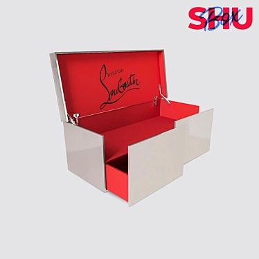 OM Box for storing shoes in the style of Christian Louboutin