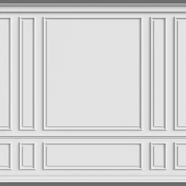 Elegant 3D Wall Moulding 3D model image 1 