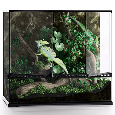 Basilisk Terrarium: Stunning Reptile Habitat 3D model image 1 