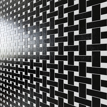 Twist B/W Porcelain Mosaico Tiles 3D model image 1 