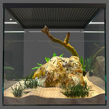 Gecko Terrarium: Compact, Stylish & Easy-to-Maintain 3D model image 1 