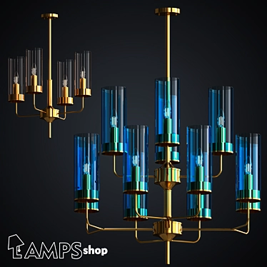 Elegant BLUM Chandelier for Home 3D model image 1 