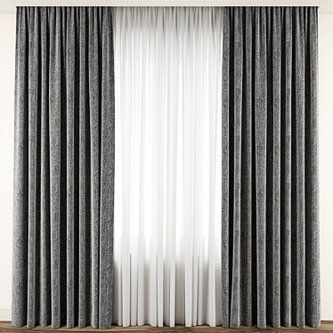 Detailed Curtain Model - 3D Max & OBJ Archive 3D model image 1 