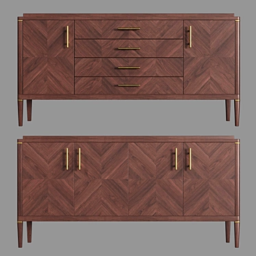 CORONA Material Chest with 4 Drawers and 2 Fronts 3D model image 1 