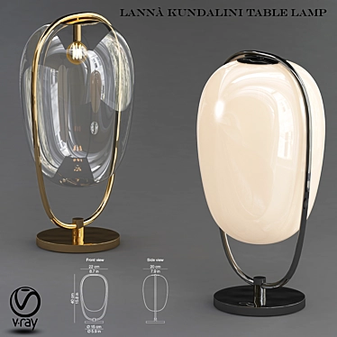 Lanna Kundalini Table Lamp: Modern Illumination Elegance 3D model image 1 