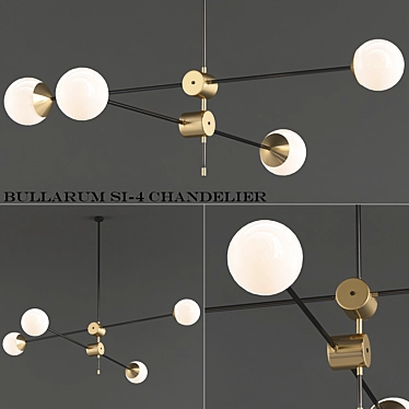 Elegant Bullarum Si 4 Chandelier 3D model image 1 