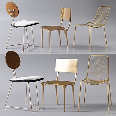 Sleek and Stylish Gold Chair
Elegant and Modern Cerchio Chair
Sophisticated Alpha Brass Chair 3D model image 1 