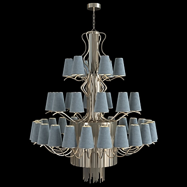 Sleek Sinuosa EX01 Chandelier 3D model image 1 