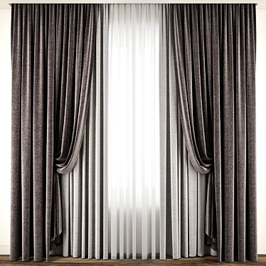 Elegant Drapery Accents 3D model image 1 