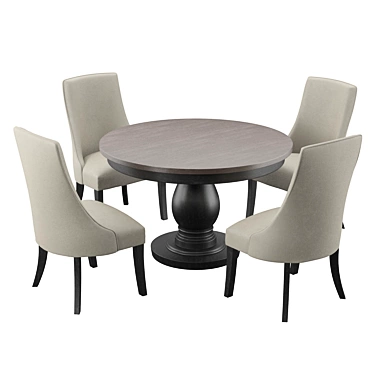 Elegant Barrington Dining Set 3D model image 1 