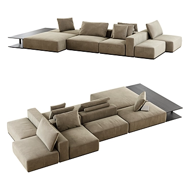 Modern and Elegant Westside Divano Sofa 3D model image 1 