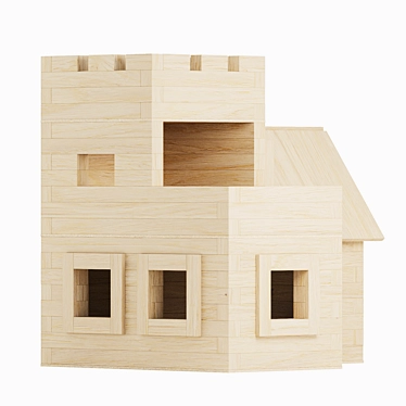 Wooden Fort Construction Set 3D model image 1 