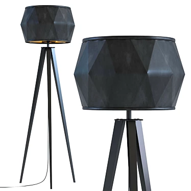 Modern Black Tripod Floor Lamp 3D model image 1 