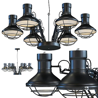 Flexible Spider Pendant Lamp 3D model image 1 