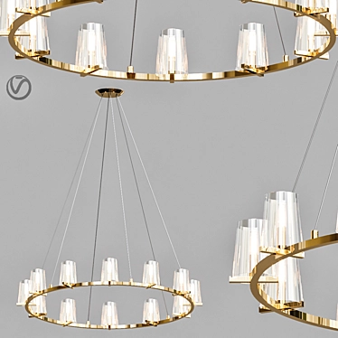 Elegant Pauillac Round Chandelier 3D model image 1 