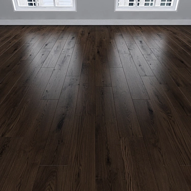 Dark Oak Parquet: Herringbone, Linear, Chevron 3D model image 1 