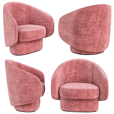 Cozy COR ROC Fabric Chair 3D model image 1 