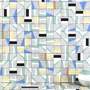 Play Edge Mix Multicolor Wall Tiles 3D model image 1 