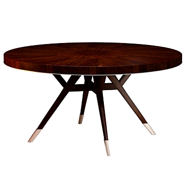 Elegant Walnut Round Dining Table 3D model image 1 