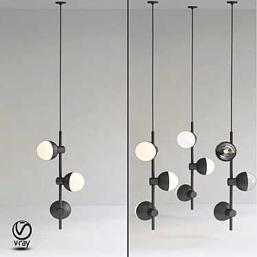 Sleek Frandsen CPH Chandelier 3D model image 1 