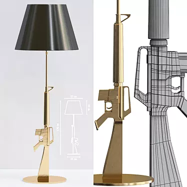 Sleek Lounge Gun Floor Lamp 3D model image 1 