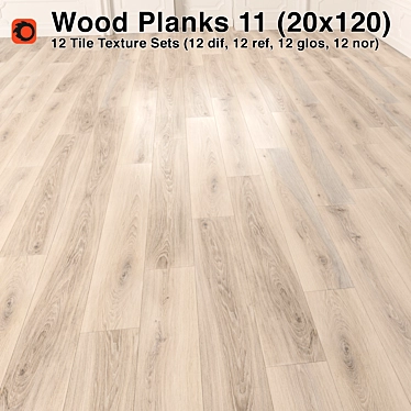 Premium Plank Wood Floor Kit 3D model image 1 