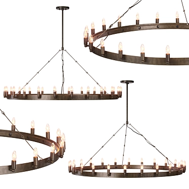 Farrington 24-Light Incandescent Chandelier 3D model image 1 