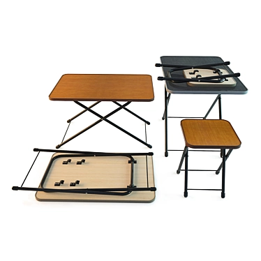 Foldable Table: Portable and Space-saving 3D model image 1 