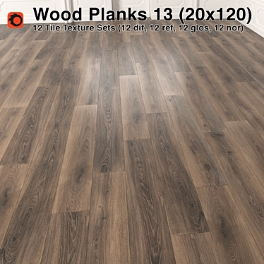 Premium Plank Wood Flooring 3D model image 1 