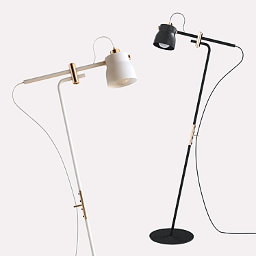 Industrial Metal Floor Lamp 3D model image 1 