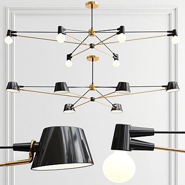 Versatile Pivot Chandelier 3D model image 1 