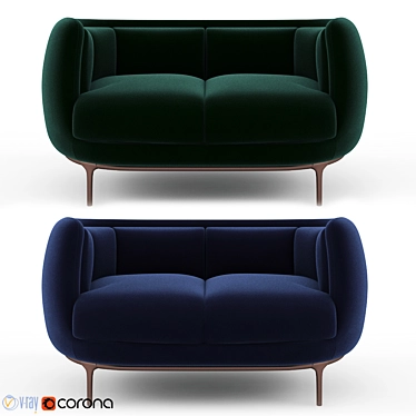 Elegant Wittmann Vuelta 2 Sofa 3D model image 1 