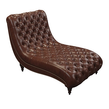 Elegant Chesterfield Chaise Lounge 3D model image 1 