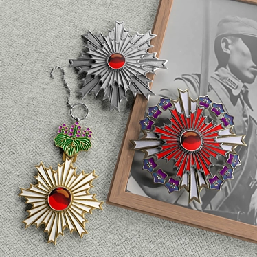 Order of the Rising Sun - Japanese Imperial Decorative Badge 3D model image 1 