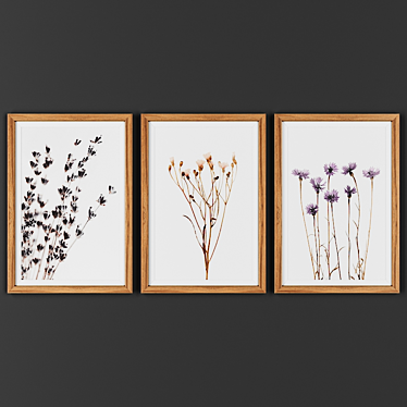 Wooden Frame Picture Collection 3D model image 1 