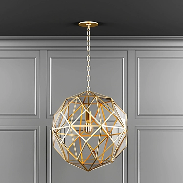 Sleek Glass & Metal Pendant 3D model image 1 